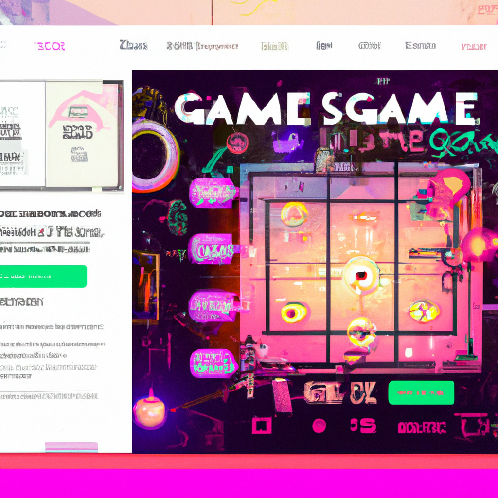 Screenshot: asymmetric level with neon tiles and HUD